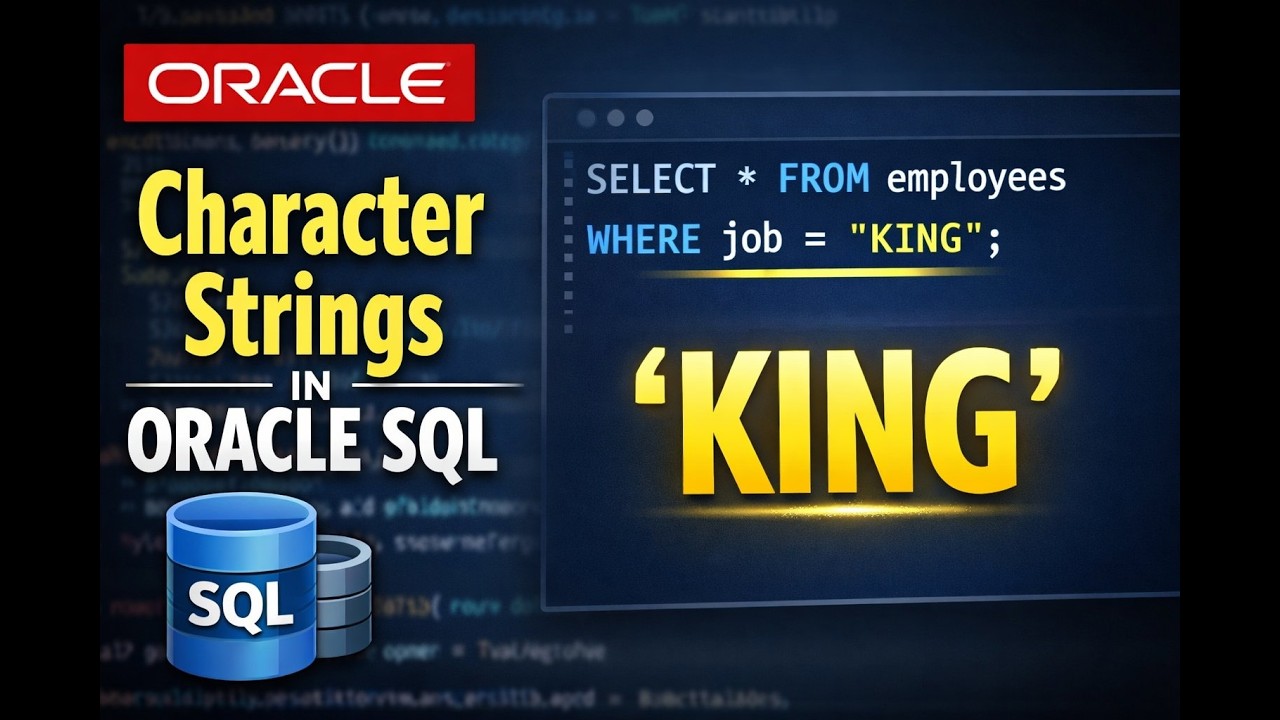 Character Strings in Oracle SQL | WHERE Clause Tutorial for Beginners ...