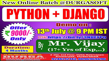 PYTHON + DJANGO Online Training @ DURGASOFT