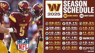 2025 26 Washington Commanders Games Schedule
