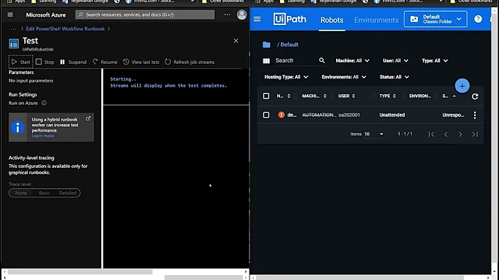 Azure Automation - RPA Robot Management