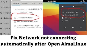 Fix Network not connecting automatically after Open AlmaLinux