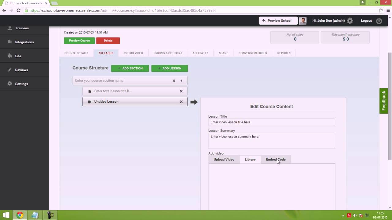 How to create course in Zenler School ? - YouTube