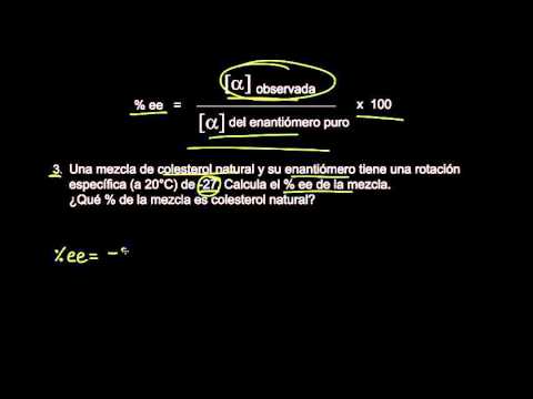 Video: ¿Cuál es el porcentaje de exceso enantiomérico de una mezcla que tiene 86?