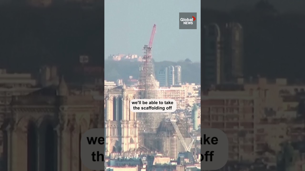 New golden rooster weathervane installed atop Notre Dame Cathedral spire -  CBS News