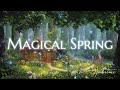 Magical spring asmr ambiencespring forest cabin fire crickets stream soundsenchanted ambience