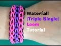 WATERFALL (TRIPLE SINGLE) Loom Bracelet Tutorial Rainbow Loom l JasmineStarler