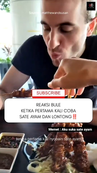 A foreigner's reaction when trying chicken satay for the first time‼️#chickensate #indonesianfood...