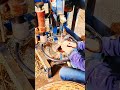 "Simple method refining wood block using power drill"