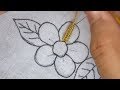 hand embroidery: beautiful flower with beads| modern flower embroidery