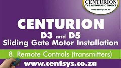 Echo line Distributors |061 220830|   Part 8   Remote Controls   CENTURION   D5 and D3 installation
