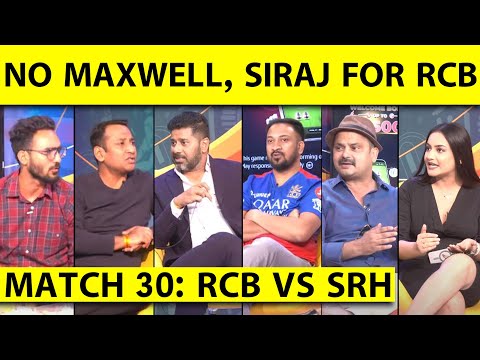 🔴RCB VS SRH:RCB OPT TO BOWL, MAXWELL-SIRAJ OUT OF PLAYING XI, LOCKIE FERGUSON MAKES DEBUT FOR RCB