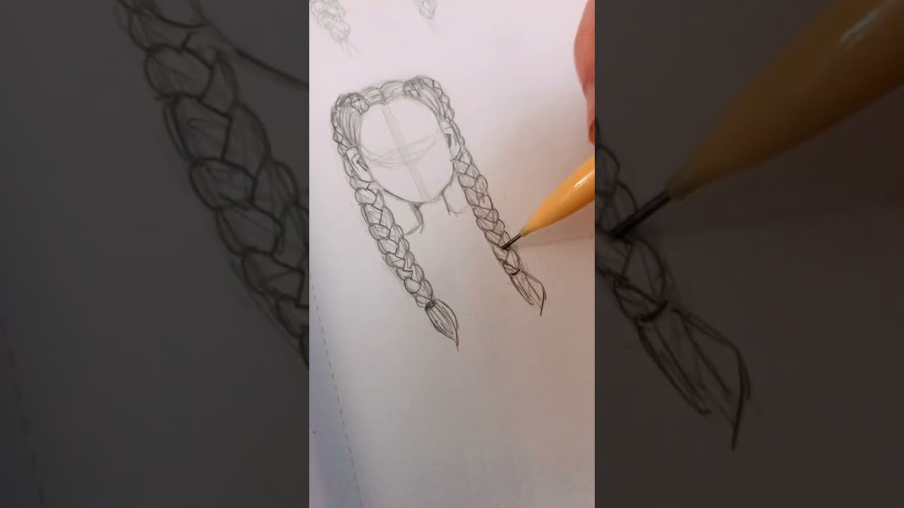Drawing French braids 