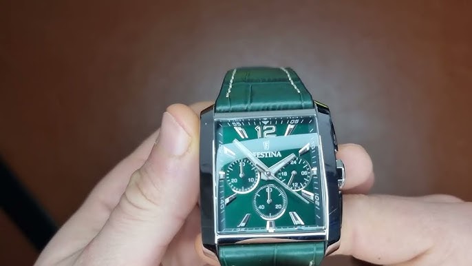 Unboxing 📦 Festina Chronograph Square Green Watch (F206363/3) - YouTube