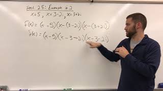 Write polynomial in standard form given an imaginary zero (Sect. 2.5 notes, example #3)