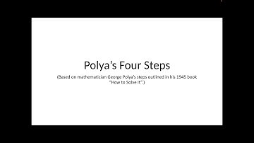 Problem Solving: Polya’s Four Steps