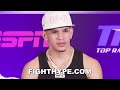 EDGAR BERLANGA POST-FIGHT AFTER 79-SECOND KNOCKOUT; TALKS 1ST ROUND KO STREAK & WHAT'S NEXT