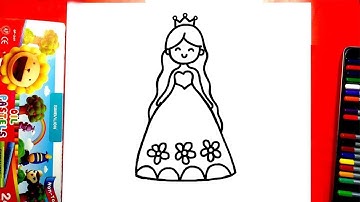 Vẽ công chúa dễ nhất | Cách vẽ công chúa đơn giản | Vẽ và tô màu công chúa đẹp nhất