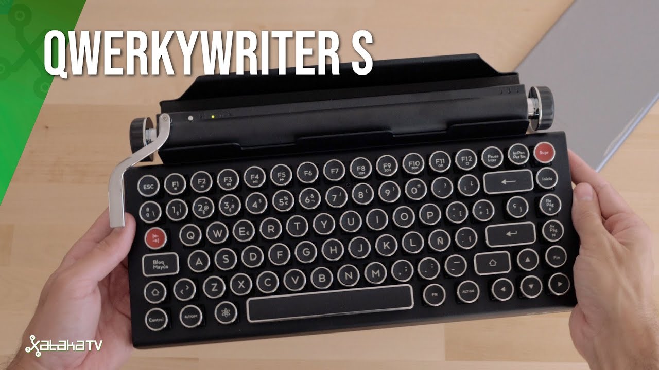 Teclado de máquina de escribir retro inalámbrico, teclado mecánico vintage  para