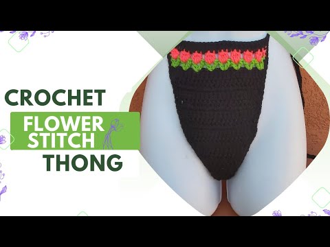 Crochet Flower Stitch Bikini Thong