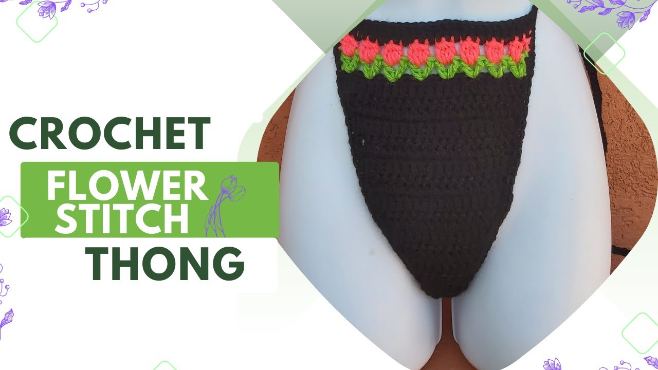 Crochet Flower Stitch Bikini Thong