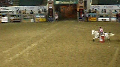 Jill Moody barrel racing at NILE rodeo in Billings...
