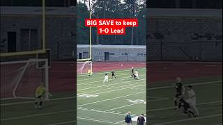 BIG SAVE to Keep 1-0 Lead and On To State Quarterfinals 🦈⚽️🩵🖤🤍 #soccer #goalkeeper