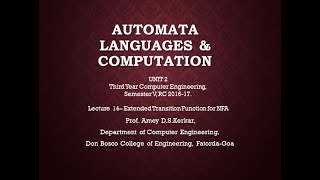 UNIT2 LECTURE 14 EXTENDED TRANSITION FUNCTION FOR NFA