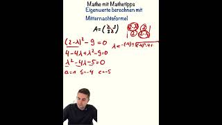 Matrix Eigenwerte – typische Klausuraufgabe #mathe #eigenwerte #klausur