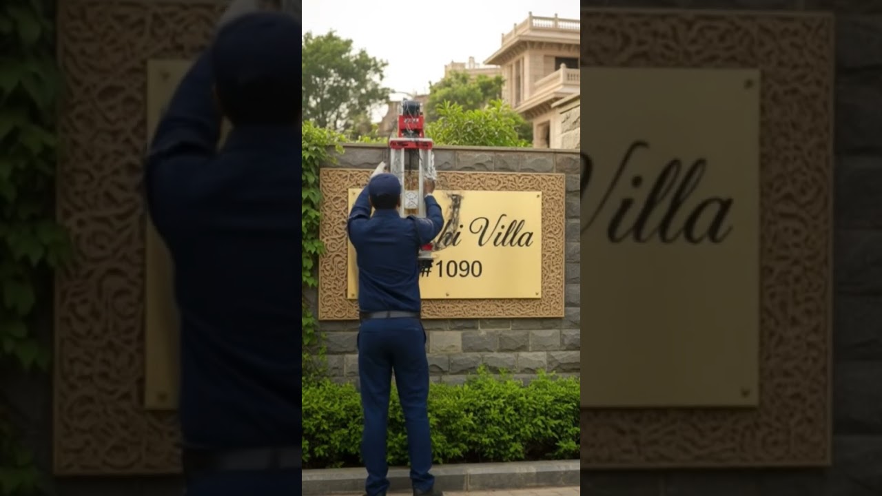 Brass Name Plate for Villas " Riddhi" by artsNprints.com shop online india | call 9036882889