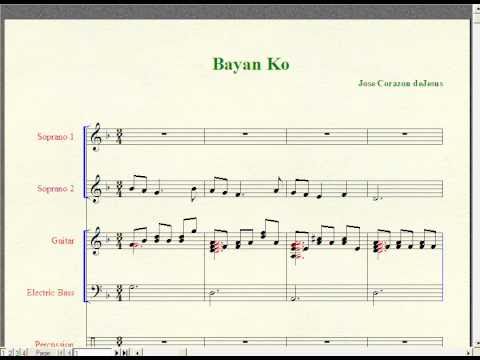 Bayan Ko - Philippine Patriotic Song (Music Notation) - YouTube