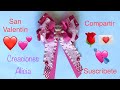 Moño de listón para san Valentín/ Valentine’s Day ribbon hair bow/ cómo hacer moño de listón