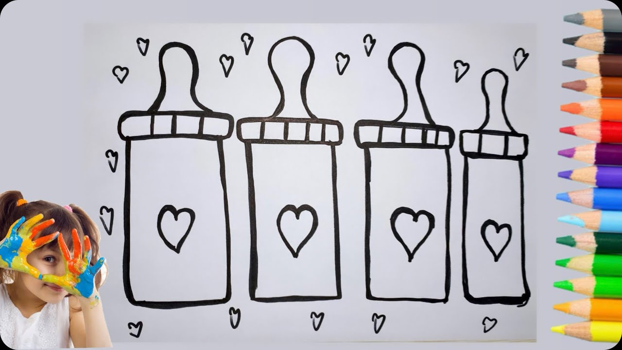 How to Draw A Baby Milk Bottle 🍼 For Kids || Easy Drawing Tutorial #art ...