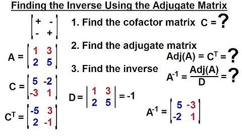 Linear Algebra: Ch 2 - Determinants (46 of 48) Find Inverse Using the Adjugate Matrix (2x2)