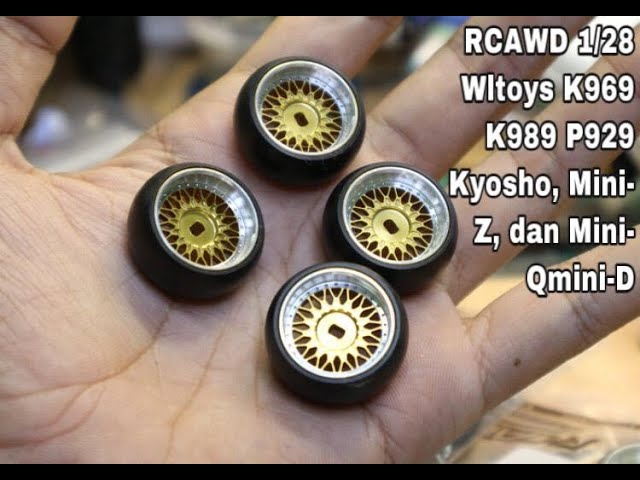 RCAWD RC Drift Wheel Tires for 1/28 Wltoys K969 K989 P929, kyosho mini