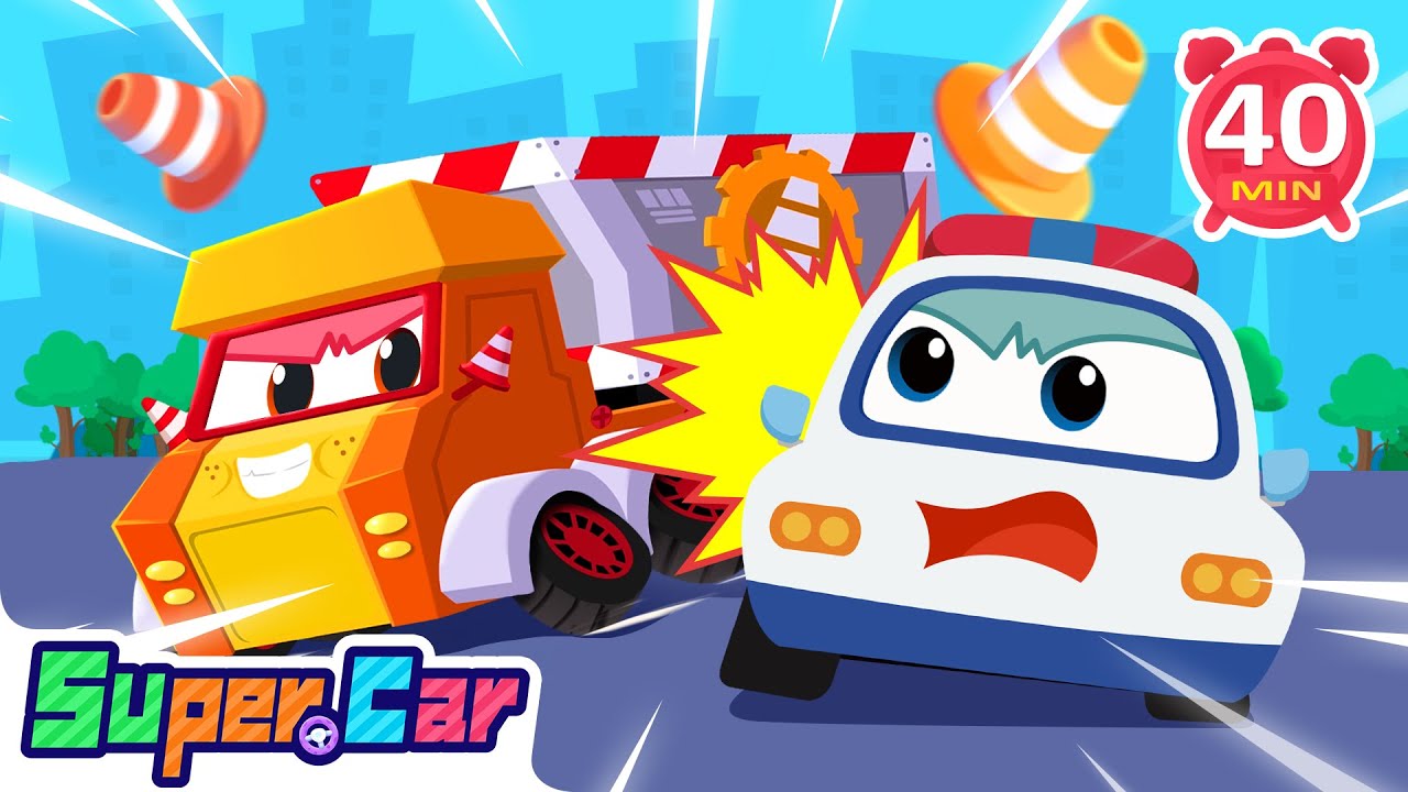 Let's Catch The Roadblock Car | Super Car To The Rescue! | Kids Cartoons & Kids Songs