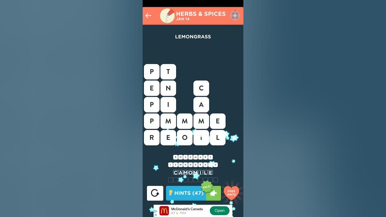 WordBrain 2 Daily January 14 2024 Answers [HERBS & SPICES] 