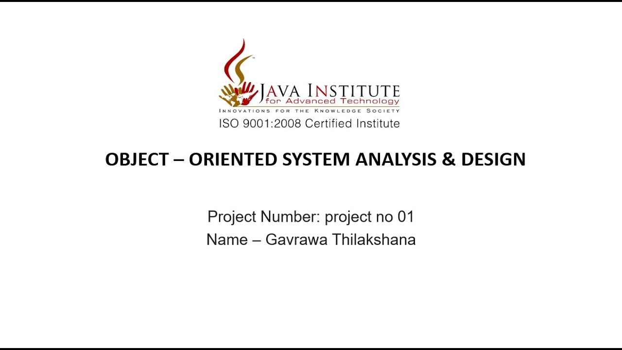 Object Oriented System Analysis and Design / 01 - YouTube