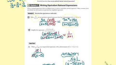 Algebra 2 Lesson 9-1 "Add & Subtract Rational Expressions"