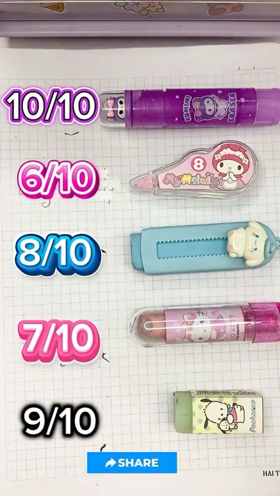 Sanrio Correction Pen Test ✨ Kuromi, My Melody, Cinnamoroll & More #sanrio #kawaii #eraser