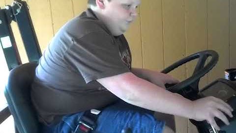 Max driving the Yanmar/ Cub Cadet