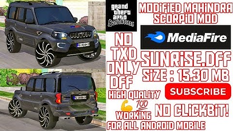 Modified Mahindra Scorpio For Gta San Android/Pc || Dff Only || BY SZG || Gta San Mods 2022