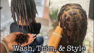 Wash, Trim, &amp; Style My Sons Locs With Me!