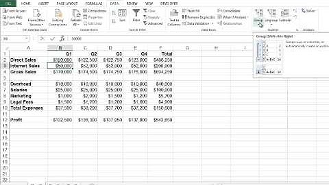 Microsoft Excel - Auto Outline