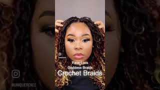 Crochet Goddess Faux Locs and Goddess Braids Mixed! #crochethairstyles