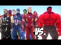 THE AVENGERS VS RED HULK - EPIC SUPERHEROES BATTLE | DEATH FIGHT