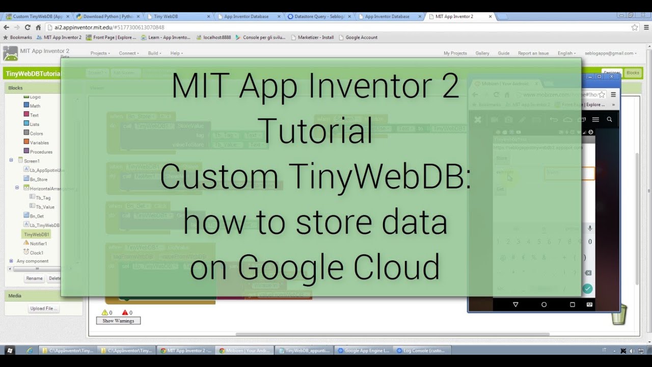 Android Tutorial - Create Custom TinyWebDB for MIT App Inventor 2