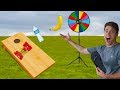 WEIRD ITEM CORNHOLE TRICK SHOT BATTLE! WEIRD ITEM CORNHOLE TRICK SHOT BATTLE!