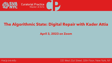 The Algorithmic State: Digital Repair with Kader Attia