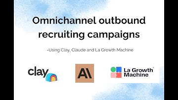 Building Outreach campaigns with Claude + La Growth Machine (using Clay)