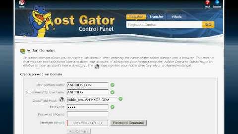 how to add domain name on hostgator cpanel
